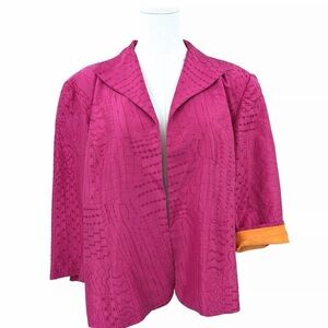 Coldwater Creek Fuchsia Blazer with Orange Cuffs